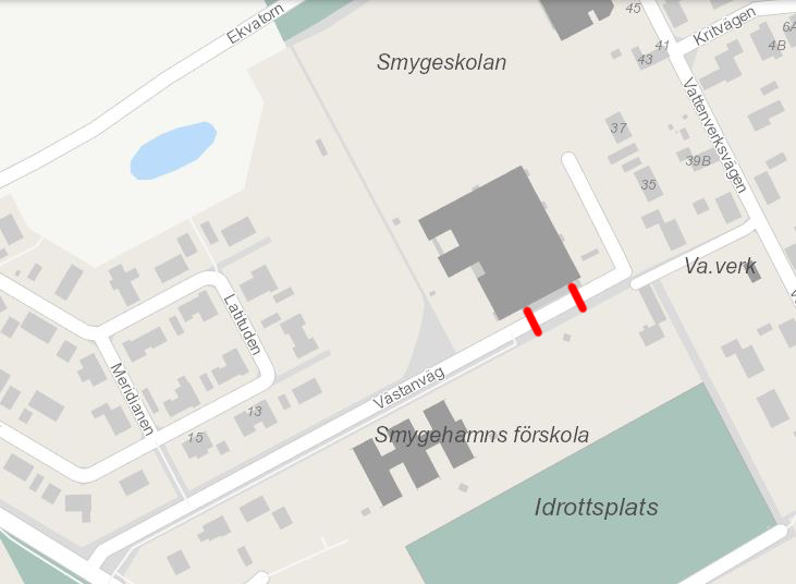 kartbild som visar gatuavstängningen