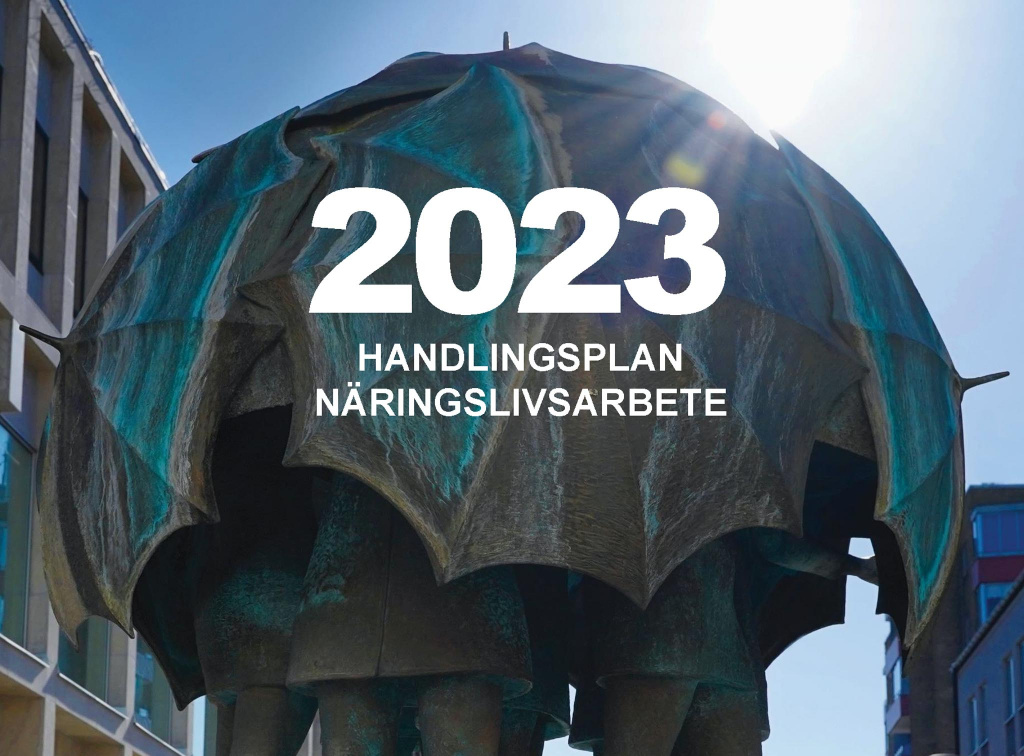 Staty i motljus. Text i bild: 2023 handlingsplan näringslivsarbete